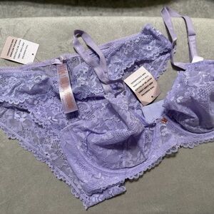 Savage X Fenty Lilac Lace Bra Set